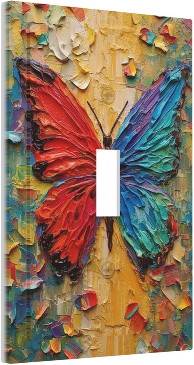 Decorative Light Switch Cover Colorful Butterfly Animal Insects Wall Art - Image 2