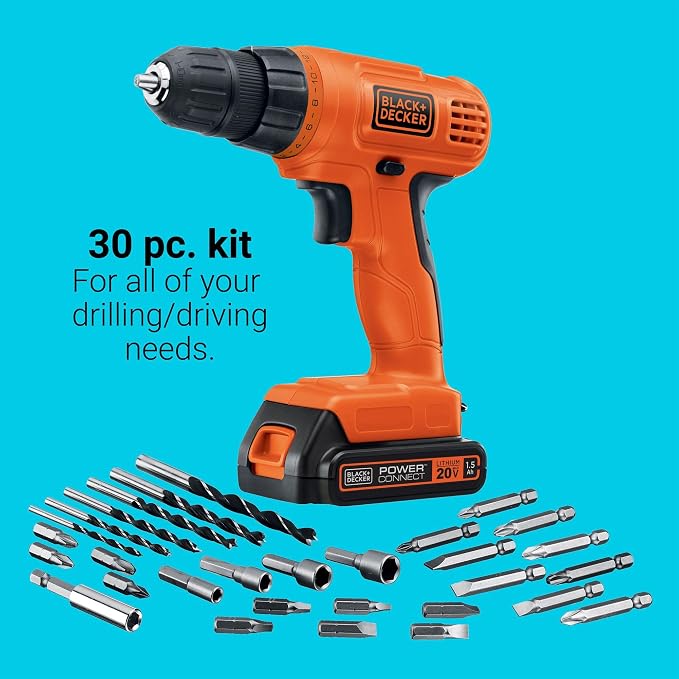 BLACK+DECKER 20V MAX POWERCONNECT Power Drill Cordless Drill Driver Electric - Image 3