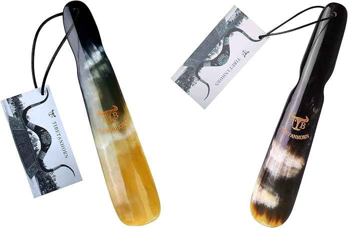 Shoe Horn, Hand Crafted Natural Tibetan Yak Horn Shoe Horns by Tibetanhorn