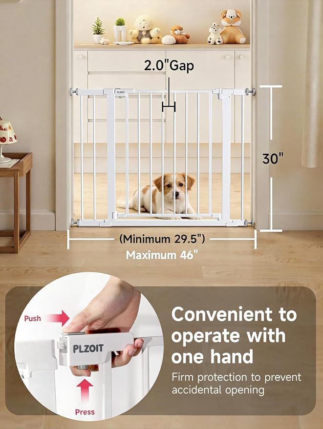 29.5-40.5" Baby Gate for Stairs, Dog Gate for Doorways, Walk Thru Auto Close - Image 4