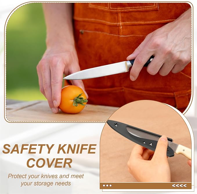 uxcell 2Pcs Safety Knife Covers Sleeves, Universal PP Knife Sheaths Edge Guards - Image 4
