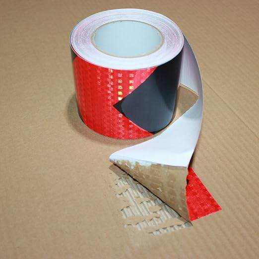 Red Black Reflective Tape 4 inch X 166 feet, Outdoor Waterproof Hazard - Image 2