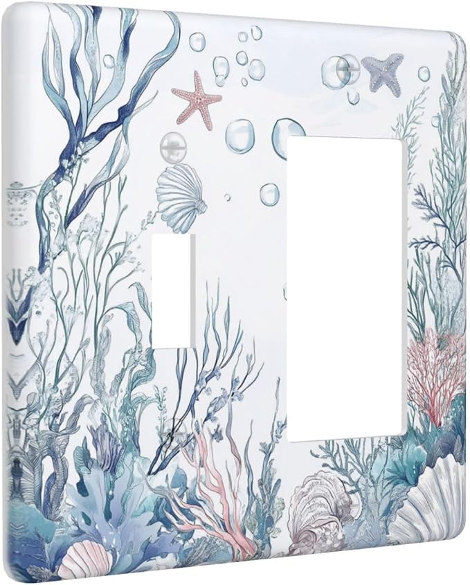 Outlet Covers Ocean Coral Seahorse Seashell Starfish 1 Toggle 1 Rocker - Image 2