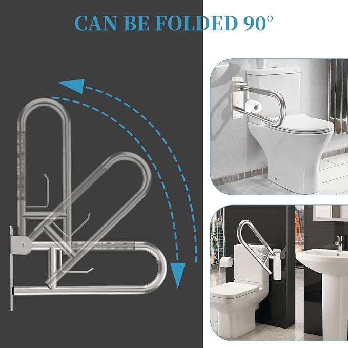 Toilet Grab Bar 22.4 Inch, Munzong Anti-Slip Handicap Grab Bars - Image 3