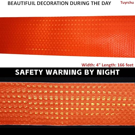 Industrial Reflective Tape Orange 4 inch Wide, Outdoor Waterproof Hazard - Image 3