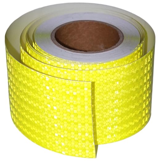 Fluorescent Yellow Reflective Tape 4 inch Wide, Outdoor Waterproof Hazard by tuyrchu