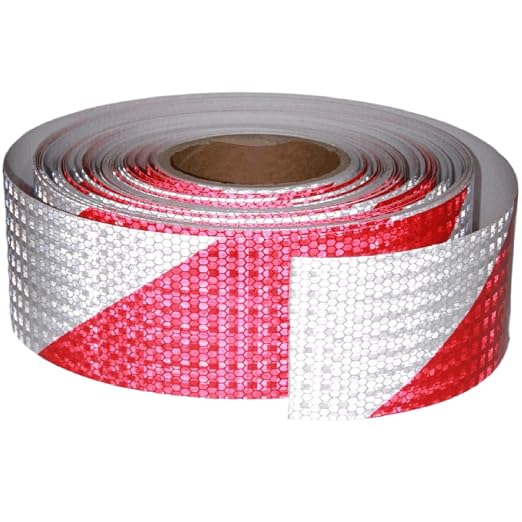 Red and White Reflective Tape Outdoor Waterproof 3 inch X 166 feet, High by tuyrchu