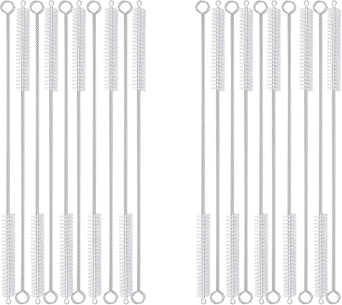 20PCS Straw Cleaner Brush kit, Straw Brush of 8mm-10.6 inch by KINGSEM