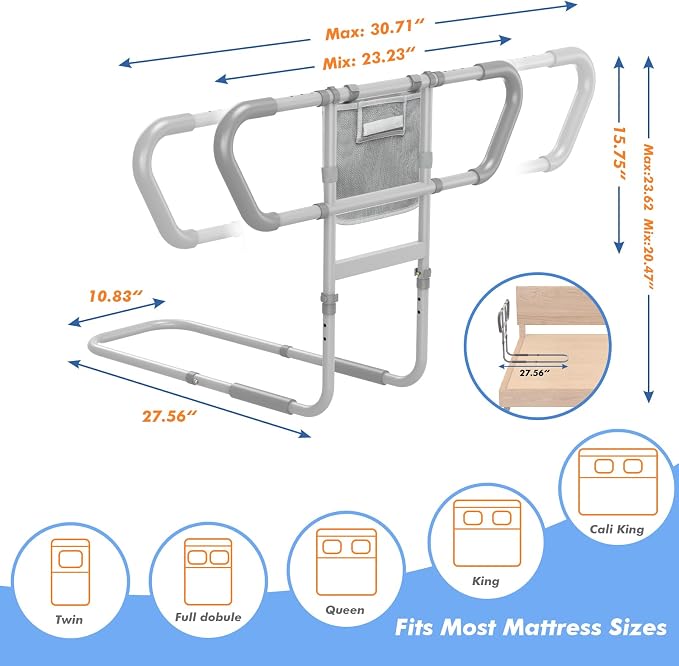 Bed Rail for Elderly Adults Safety – Bed Rails for Seniors Safety, Adjustable - Image 2