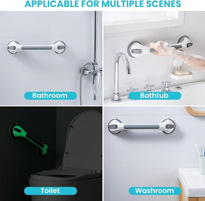 TAILI Shower Grab Bar Glow in The Dark, 2 Pack 16.8 in Grab Bars - Image 8