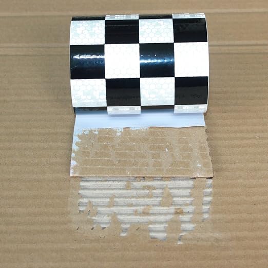 Black White Reflective Tape 4 inch X 10 feet, Outdoor Waterproof Hazard - Image 2
