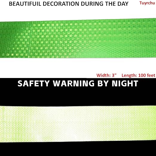 Green Reflective Tape Outdoor Waterproof 3 inch, High Visibility Hazard - Image 3