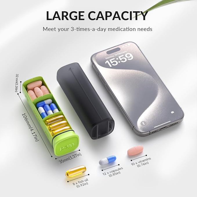 Weekly Pill Organizer 3X a Day, Detachable Pill Box 7 Day, Large 3 Times Daily - Image 5