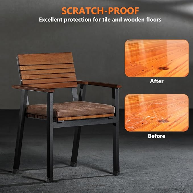 BAIPOK 36Pcs Square Chair Leg Floor Protectors, Silicone Chair Leg Protectors - Image 4