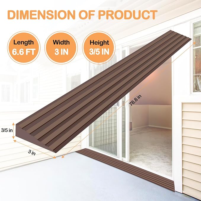 Threshold Ramps for Doorways Self-Adhesive Rubber Ramps for Door Threshold - Image 6