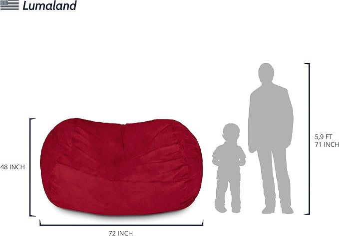 Lumaland Luxurious Giant 6ft Bean Bag Chair - Image 3