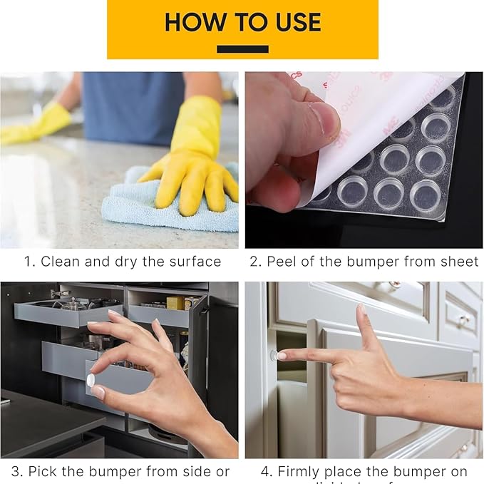 128 Clear Cabinet Bumper Pads – Self-Adhesive Silicone Set - Image 4