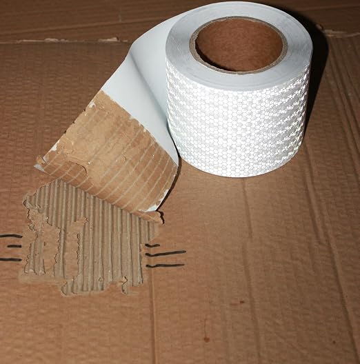 White Reflective Tape 4 inch Wide, Outdoor Waterproof Hazard Conspicuity - Image 2