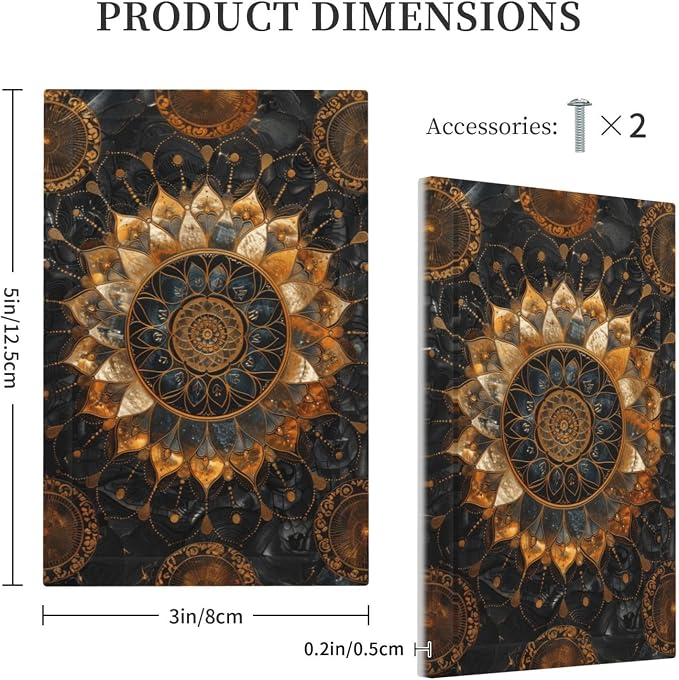 Cool Colorful Mandal Flowers Boho Floral Light Switch Cover Plate 1 Gang No - Image 5