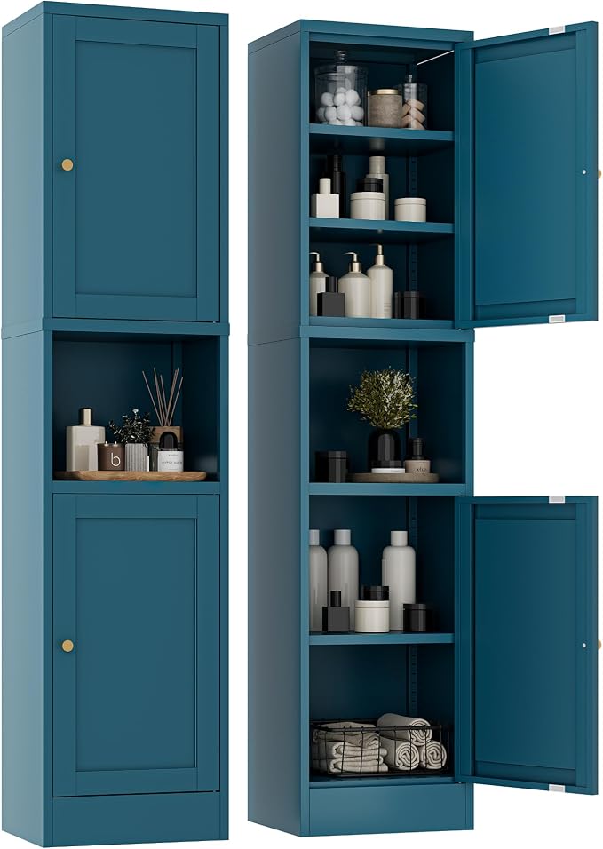 2-Door Metal Storage Cabinet, Tall Slim Pantry Organizer by MetalStorageCabient