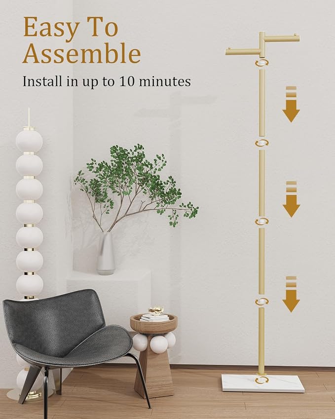 Free-standing Metal Coat Racks, Modern Garment Rack, Z-shaped Coat Tree - Image 5
