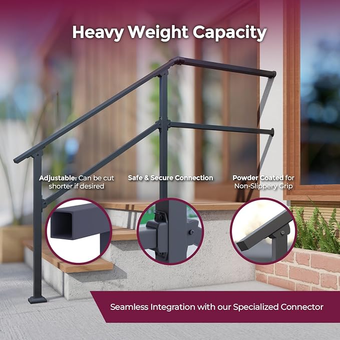 CR Fence & Rail Handrails for Outdoor Steps & Indoor Stair Railing Kit - Image 5