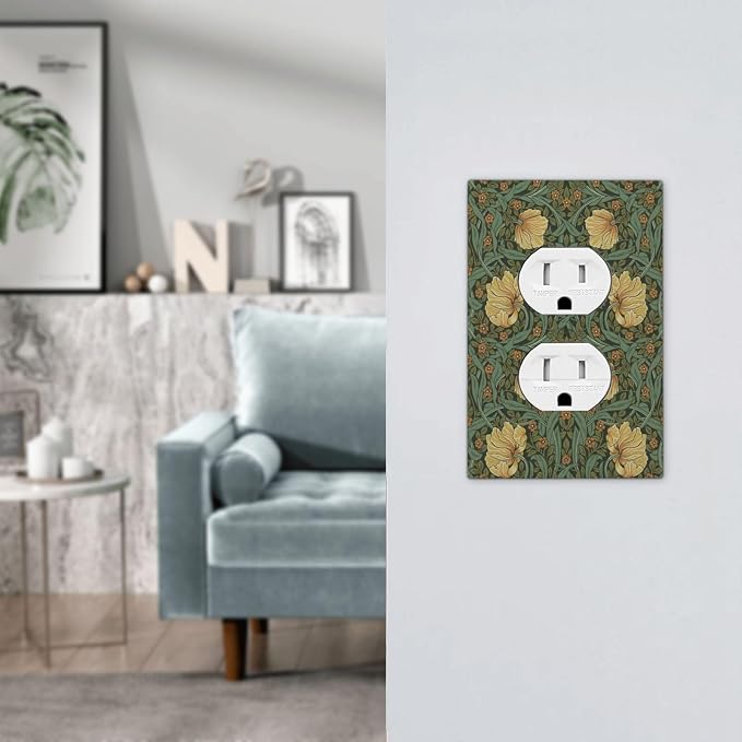 Outlet Covers William Morris Floral Vintage Flowers Pattern 1 Gang Duplex Wall - Image 7