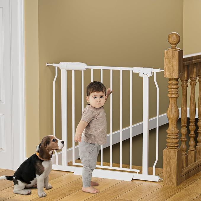 Wide Baby Gate for Stairs Doorways Pressure Mounted Baby Gate Walk Through - Image 7