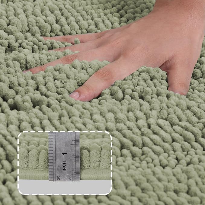 Turquoize Luxury Bath Runner, Eucalyptus Bathroom Rug 47 x 17 Inches Mat - Image 3