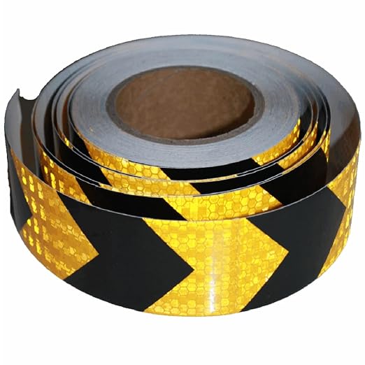 Yellow Black Reflective Tape 2 inch X 66 feet, Outdoor Waterproof Hazard by tuyrchu