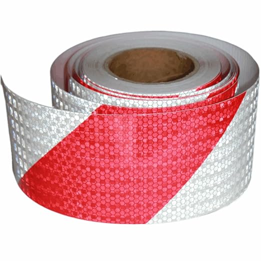 Reflective Tape Red and White 4 inch X 66 feet, Outdoor Waterproof Hazard by tuyrchu