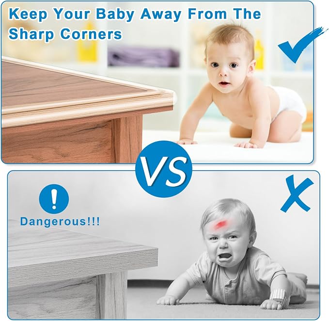 Baby Proofing, 0.6in Edge Protector Strip Clear, Thickened Silicone Soft Corner - Image 2