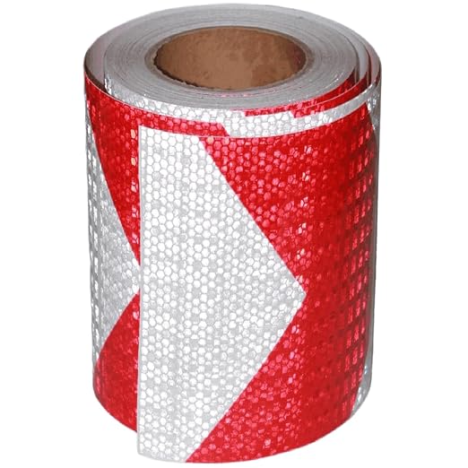 Red and White Reflective Tape Outdoor Waterproof 8 inch X 66 feet, High by tuyrchu