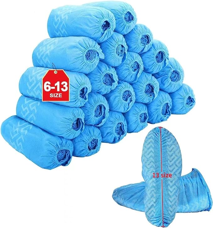 X-Large Shoe Covers Disposable 200 Pack, Fit Shoe Sizes to Men's 13 by Tomus-UNI