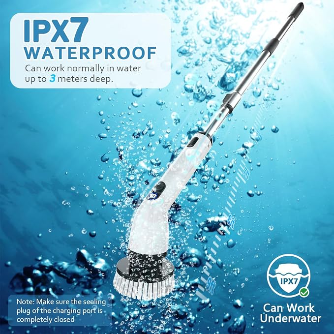 TUYU Electric Spin Scrubber, Full-Body IPX7 Waterproof Bathroom Scrubber - Field & Grace