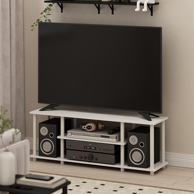 Furinno Turn-N-Tube TV Stand, 3-Tier No Tools 3D Entertainment Center, TV - Image 2