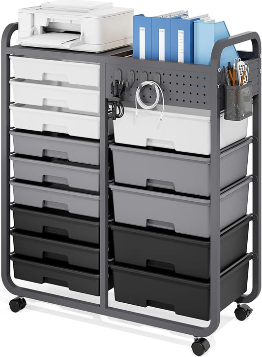 Rolling Storage Cart with Drawers, Storage Organizer Cart with Wheels and by APEXCHASER