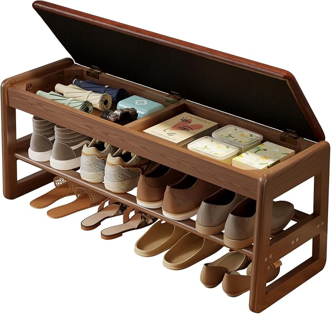 AQIMUELE Shoe Rack Bench, 2 Tiers Shoe Bench by AQIMUELE