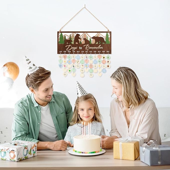 CHDITB 3D Days to Remember Birthday Calendar Wall Hanging, Woodland Bear - Image 5