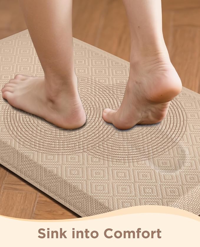 Ophanie Kitchen Mats for Floor, 3/4 inch Thick, 17x28 Anti Fatigue Cushioned Mat - Image 2