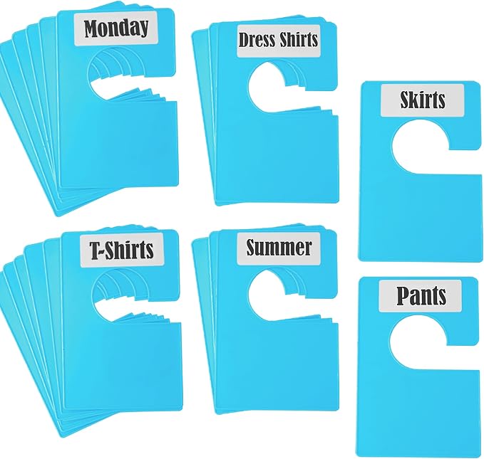 20 Pack White Clothing Rack Size Dividers Plus 45 Labels and 18 Large Blank by DMLNN