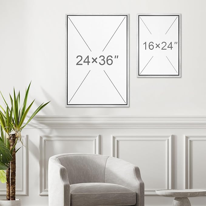 MUDECOR Framed Canvas Wall Art Abstract Floral Botanical Prints Minimalist - Image 6