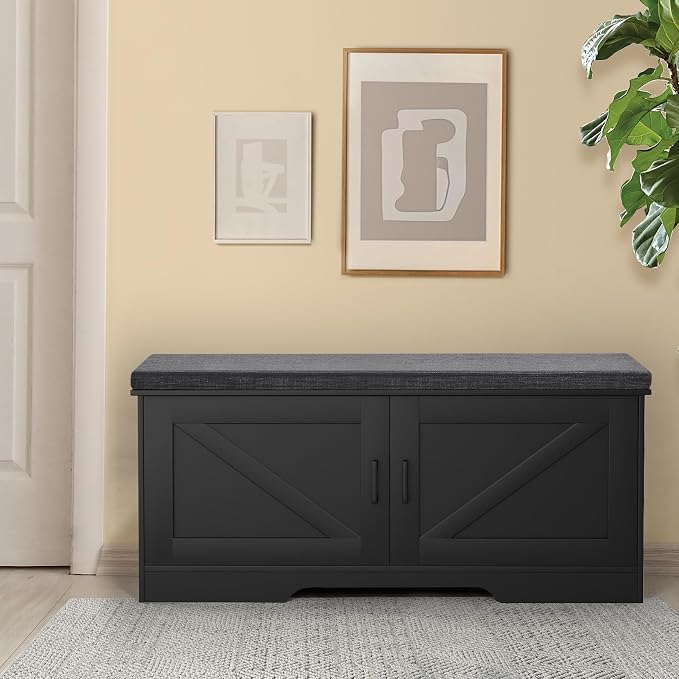 2-Tier Storage Bench, 39.4" Wide Shoe Bench - Image 8