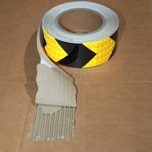 Yellow Black Reflective Tape 2 inch X 66 feet, Outdoor Waterproof Hazard - Image 2