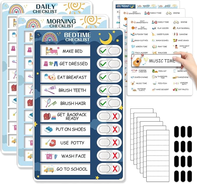 3 in 1 Bedtime/Morning/Daily Routine Chart by CustomMaster