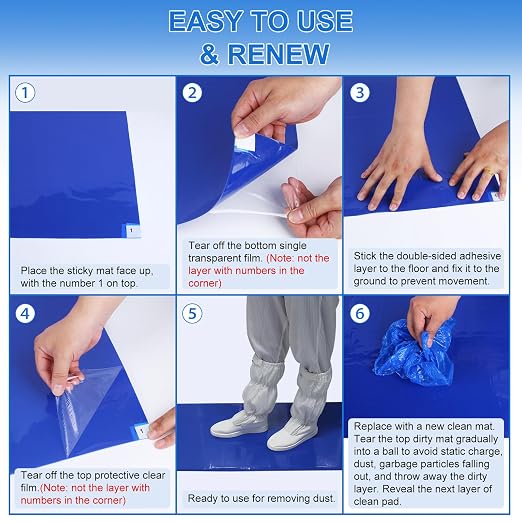 Sticky Mat Tacky Adhesive Pads 300 Sheets, 30 Sheets/Pack, Thickened Cleaning - Image 7