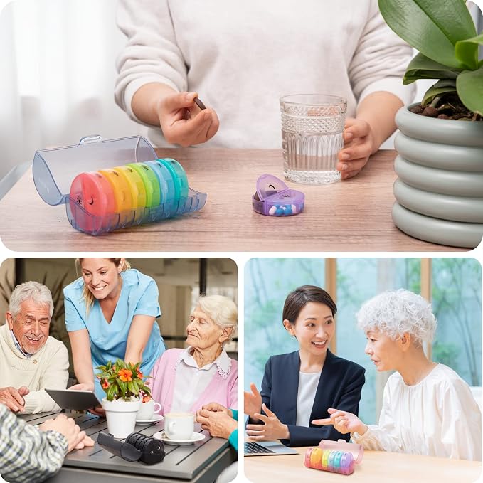 Sukuos Large Weekly Pill Organizer 2 Times a Day, Daily Pill Box 7 Day Easy to - Image 8