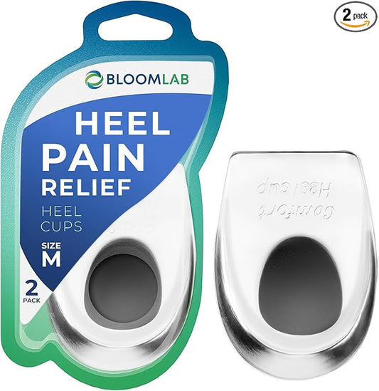 Gel Heel Pads, 2 Pack, for Achilles Tendonitis, Shoe Wedge Inserts for Plantar by BloomLab