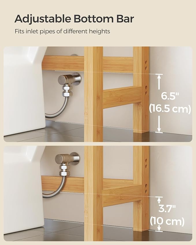 SONGMICS Over The Toilet Storage, 4-Tier Over Toilet Bathroom Organizer - Image 6