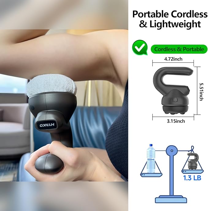 HYAKO Handheld Professional Mini Orbital Buffer Relief Massager, Adjustable - Image 6